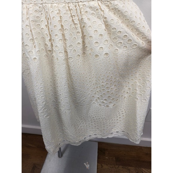 Boden NWT Eyelet Dress Ivory Cream Cotton Short Sleeve Party Casual Womens 12 - Picture 4 of 9